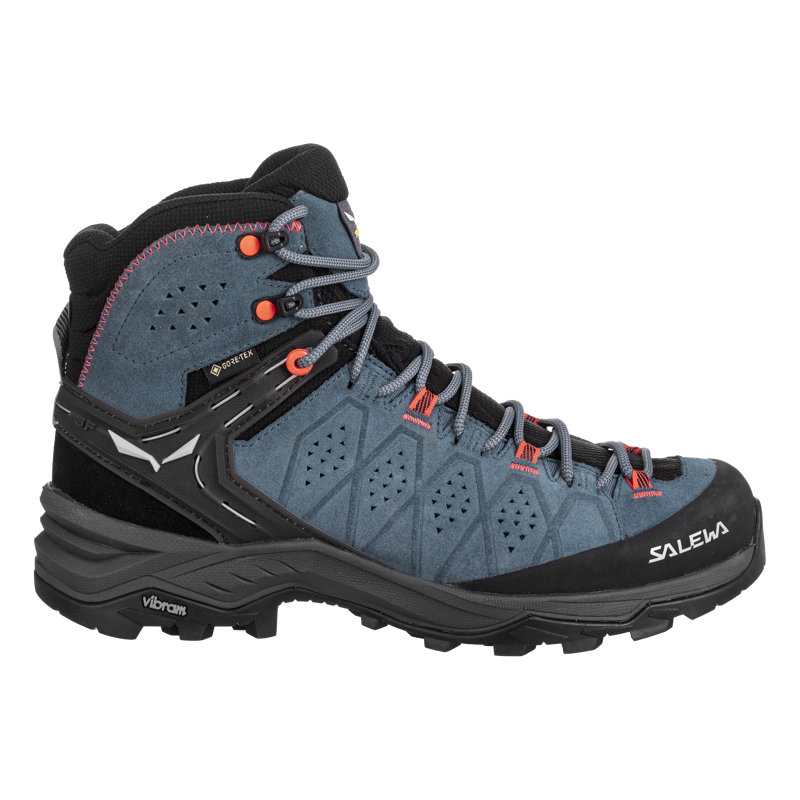 Salewa Alp Trainer 2 Mid GTX Womens in Java Blue/Fluro Coral-1